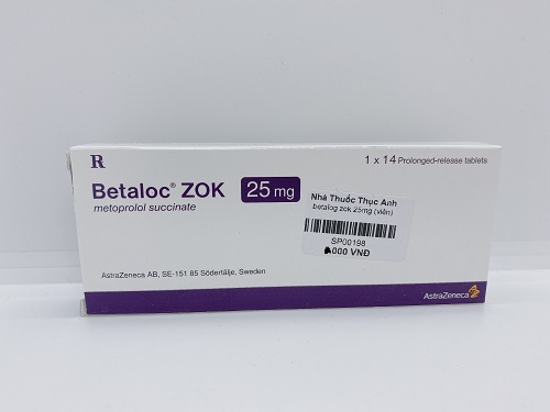 Betaloc zok 25mg- Tăng huyết áp, đau thắt ngực