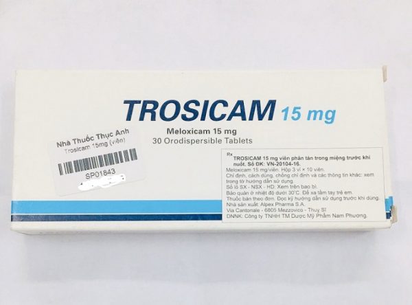 Quy cách đóng gói Thuốc Trosicam 15mg Quy cách đóng gói Thuốc Trosicam 15mg