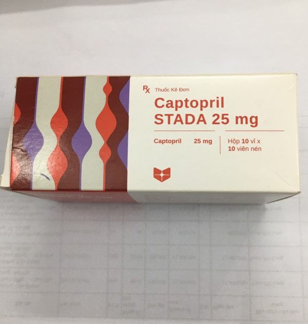 Captopril 25mg - Điều trị các bệnh tăng huyết áp, suy tim