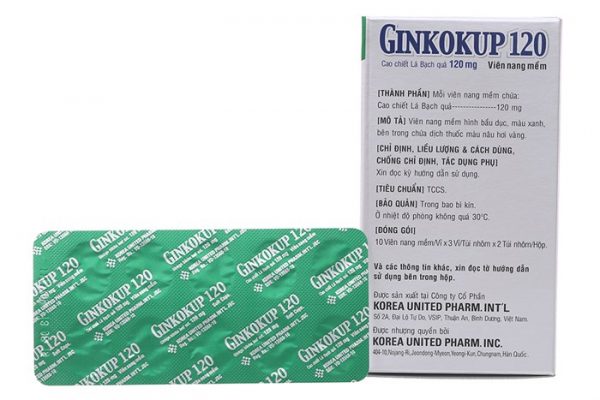 Quy cách đóng gói Thuốc Ginkokup 120mg Quy cách đóng gói Thuốc Ginkokup 120mg