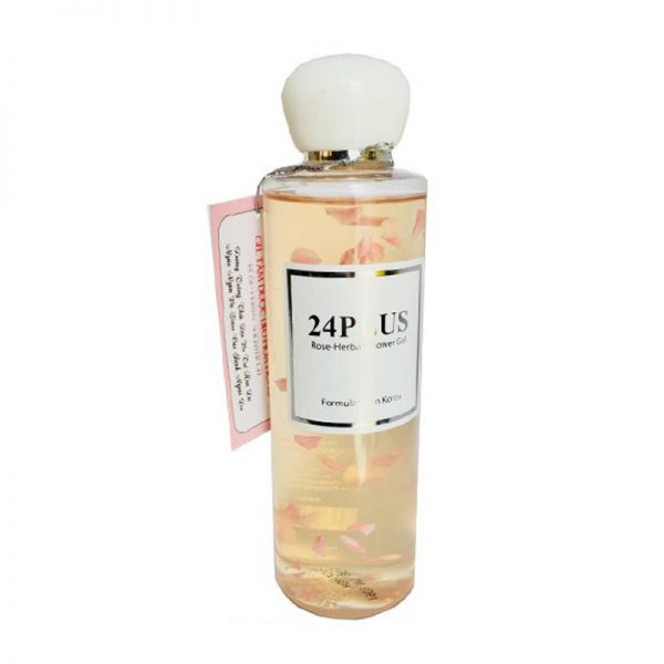 GEL TẮM DƯỢC LIỆU HOA HỒNG 24 PLUS 250ML - Làm sạch, trắng hồng và căng mịn da