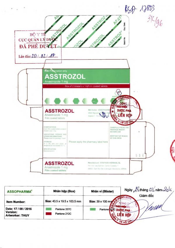 Quy cách đóng gói Asstrozol Quy cách đóng gói Asstrozol