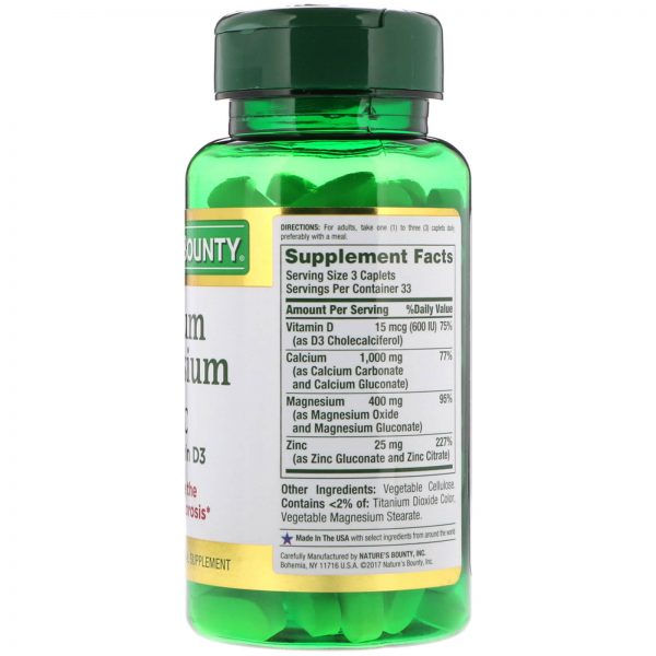 Quy cách đóng gói Calcium Magnesium Zinc Nature’s Bounty Quy cách đóng gói Calcium Magnesium Zinc Nature’s Bounty