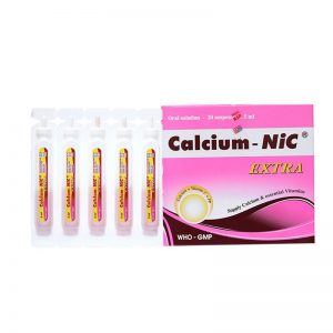 Quy cách đóng gói Thuốc Calcium Nic Extra Hộp 20 ống