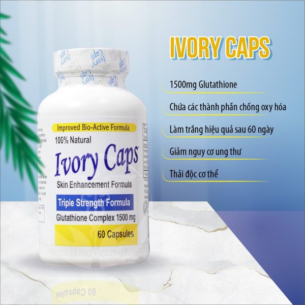 Ivory Caps – Viên uống trắng da – Lọ 60 viên Ivory Caps – Viên uống trắng da – Lọ 60 viên