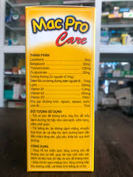 Thông tin sản phẩm thuốc Mac Pro Care 