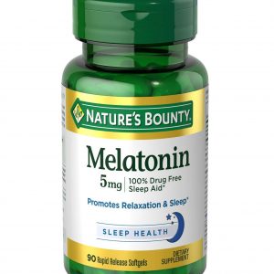 Quy cách đóng gói Nature’s Bounty Melatonin 5 Mg 60 Viên