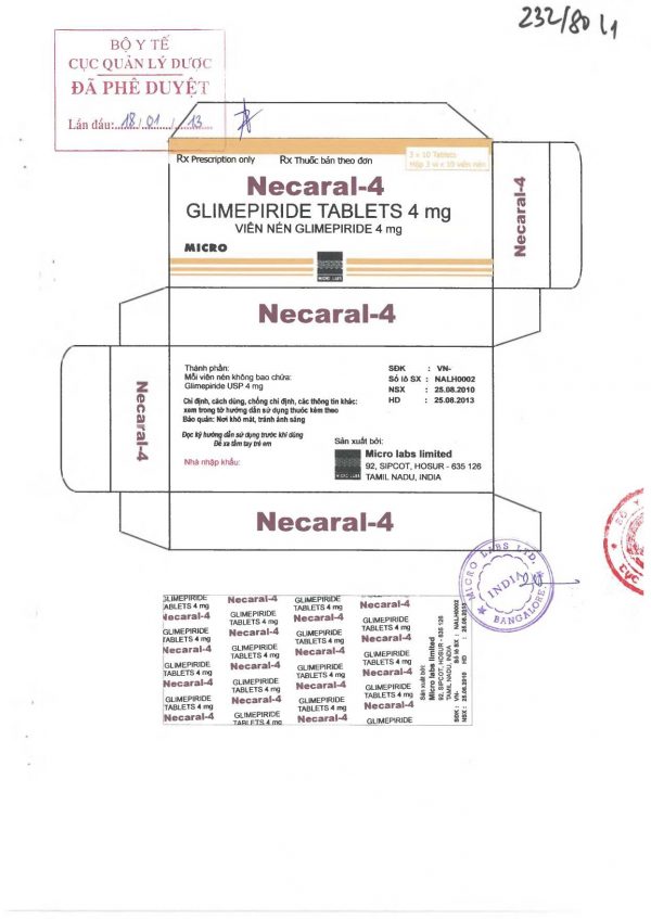 Quy cách đóng gói Thuốc Necaral 4mg Quy cách đóng gói Thuốc Necaral 4mg