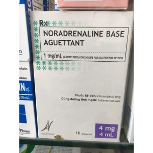 Quy cách đóng gói Thuốc Noradrenaline Base Aguettant 10 ống