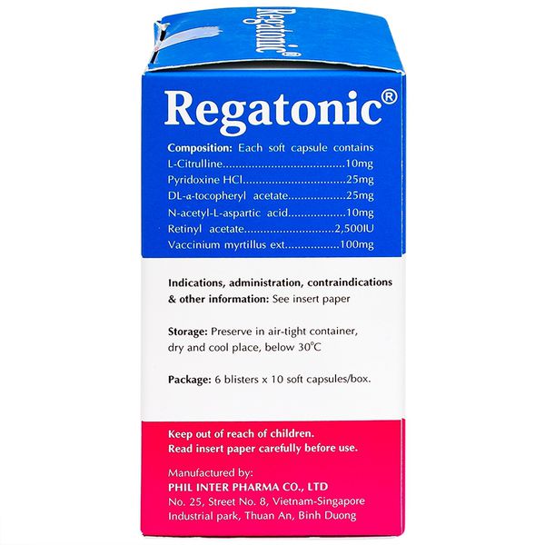 Thành phần của Thuốc Regatonic Thành phần của Thuốc Regatonic