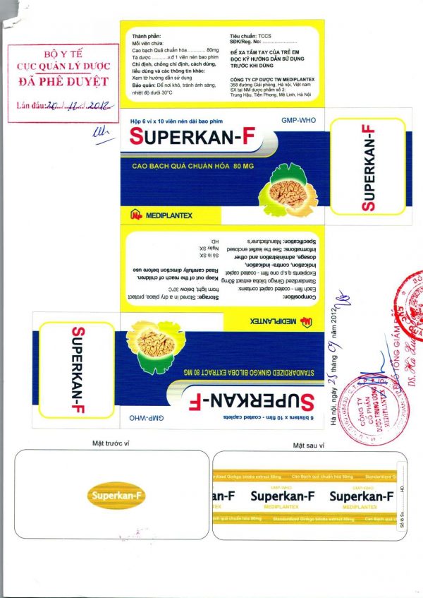 Quy cách đóng gói Superkan F Quy cách đóng gói Superkan F