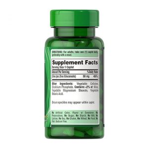 Thành phần của Thuốc Zinc Gluconate Puritan’s Pride 50mg 100 viên