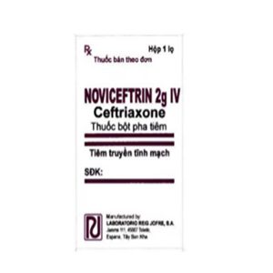 Quy cách đóng gói của thuốc Noviceftrin 2g IV