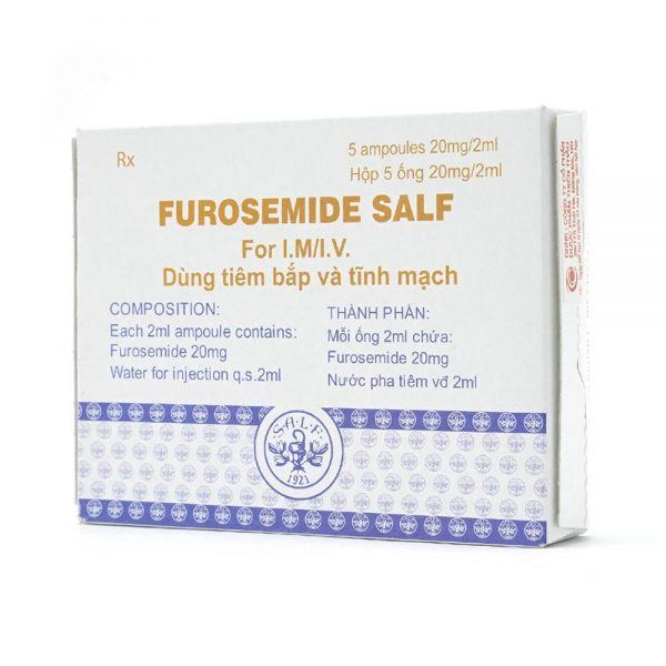 Furosemide Salf 20mg/2ml - Chỉ định phù do tim, gan, thận hay các nguồn gốc khác