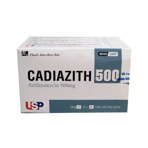 Thuốc Cadiazith 500 - Điều trị nhiễm khuẩn đường hô hấp và da Thuốc Cadiazith 500 - Điều trị nhiễm khuẩn đường hô hấp và da