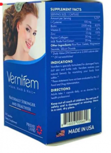 Quy cách đóng gói thuốc Vernifem Cap. 30 