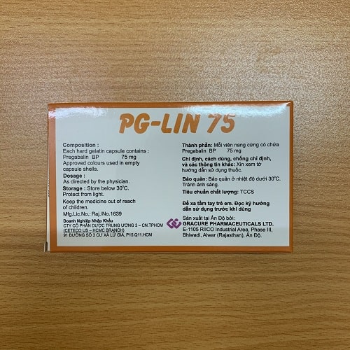 Pg-Lin 75mg điều trị đau thần kinh trung ương và ngoại vi