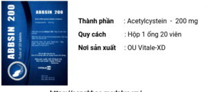 Quy cách đóng gói thuốc Abbsin 200mg
